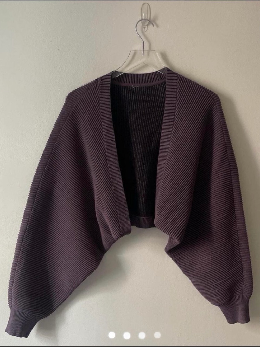 alo denim knit ribbed shawl